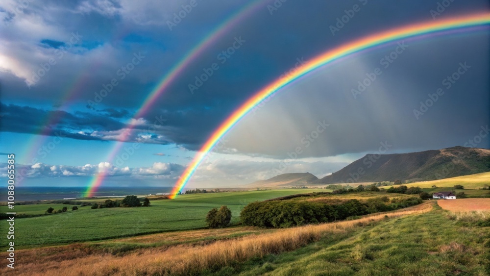 Obraz premium Rainbow of Investments A rainbow with different colors representing different asset classes symbolizing the beauty and value of diversification.