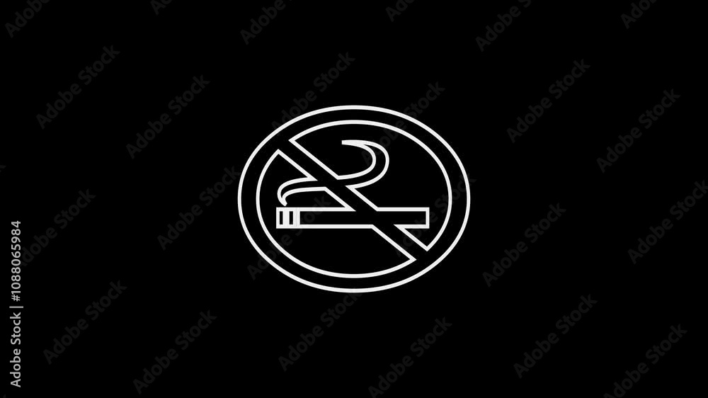 no smoking sign on black backgraoundDo not smoke animation. No smoking symbol.No smoking warning sign no smoking sign on black backgraoundDo not smoke animation. No smoking symbol.No smoking warning sign