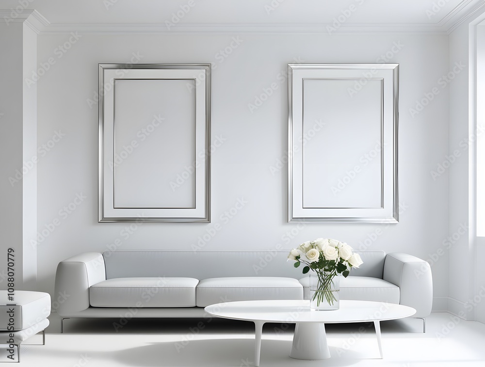 Multiple Frames mockup. Interior mockup with house background. Modern interior design. Best room decorating ideas Multiple Frames mockup. Interior mockup with house background. Modern interior design. Best room decorating ideas
