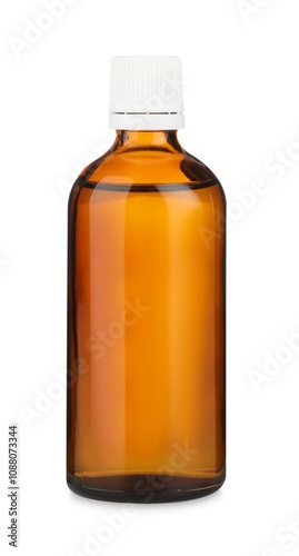 Medical bottle with medicine isolated on white