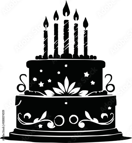 Birthday Cake icon symbol vector illustration isolated on white background
