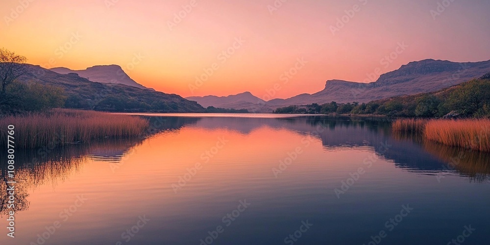 Obraz premium sunset over lake