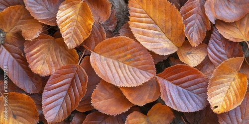 Alderleaf Mountain Mahogany featuring brown autumn leaves with serrated edges on the stems. photo