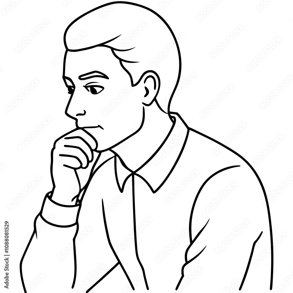 man thinks about ways to solve problem man thinks about ways to solve problem