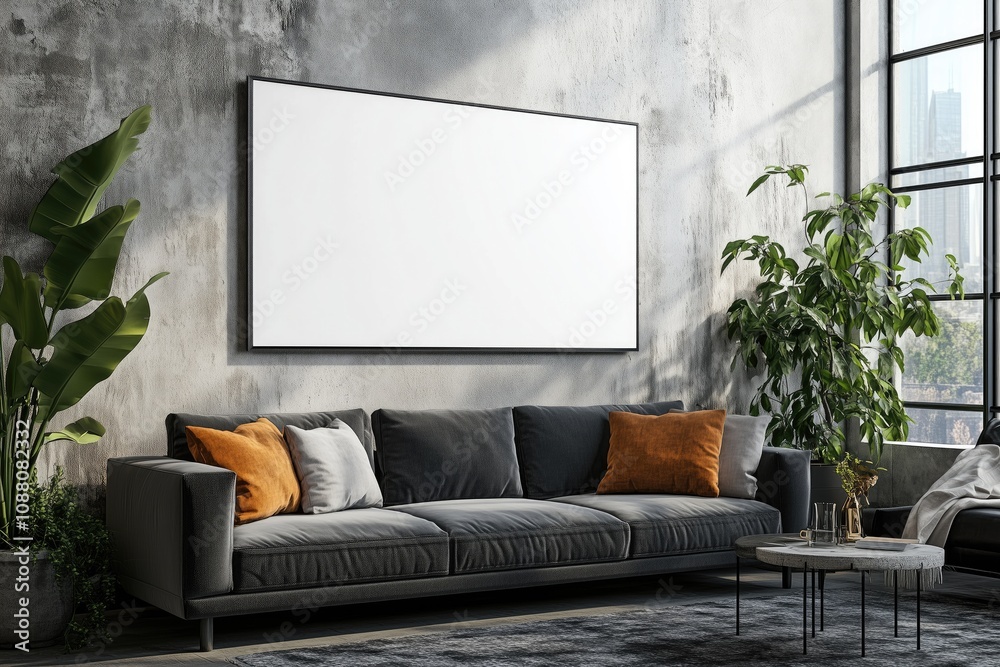 Wall Near Window, Wall Art Mockup, Blank Wall in Modern Living Room, Contemporary Interior Design Template, Realty Business Marketing, Artwork Advertising Wall Near Window, Wall Art Mockup, Blank Wall in Modern Living Room, Contemporary Interior Design Template, Realty Business Marketing, Artwork Advertising