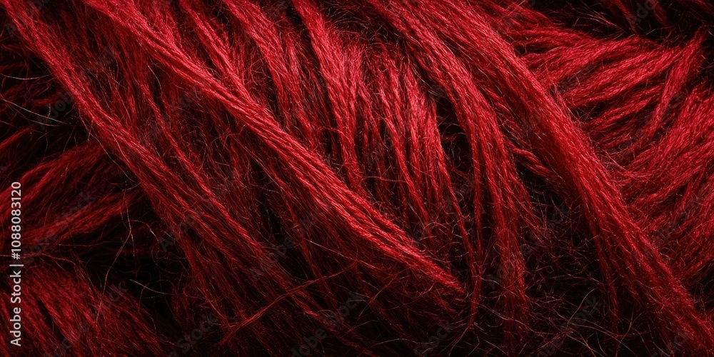 Fototapeta premium Dark red wool thread and a space for an inscription