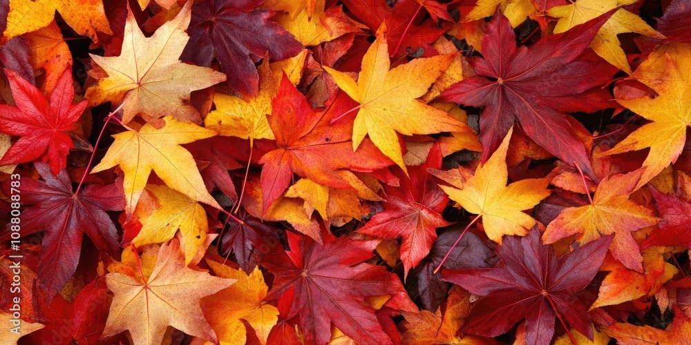 Autumn leaves change to red and yellow. Autumn leaves change to red and yellow.