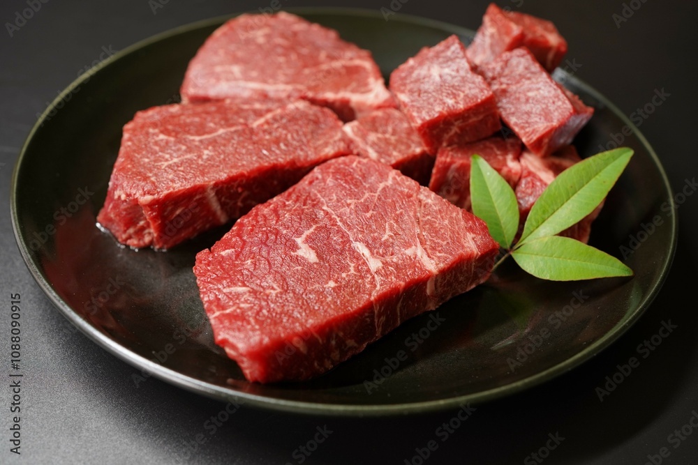 Fototapeta premium 牛ランプステーキ 赤身肉,
