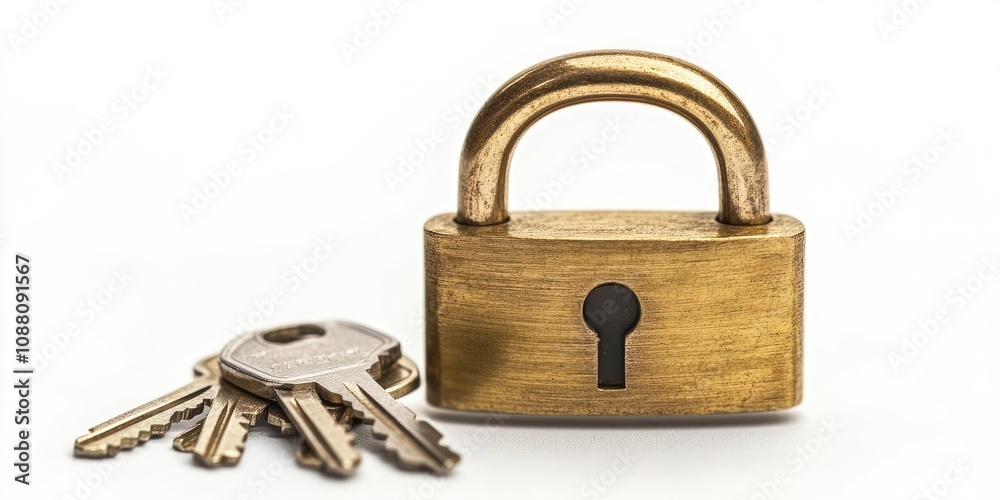 Padlock and Keys on a White Background Padlock and Keys on a White Background