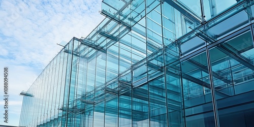 section of a contemporary structure made of glass and metal