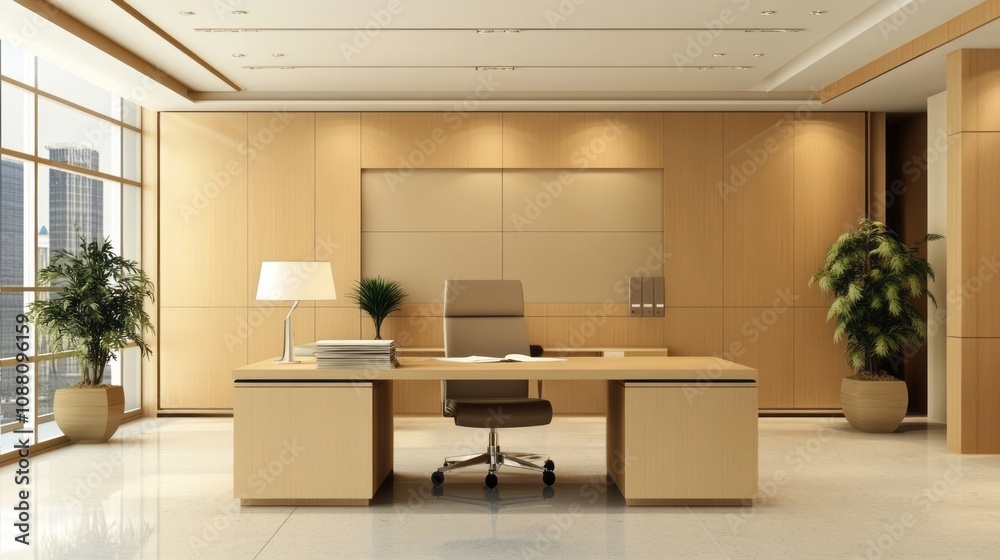 Modern Executive Office Design With City View Modern Executive Office Design With City View