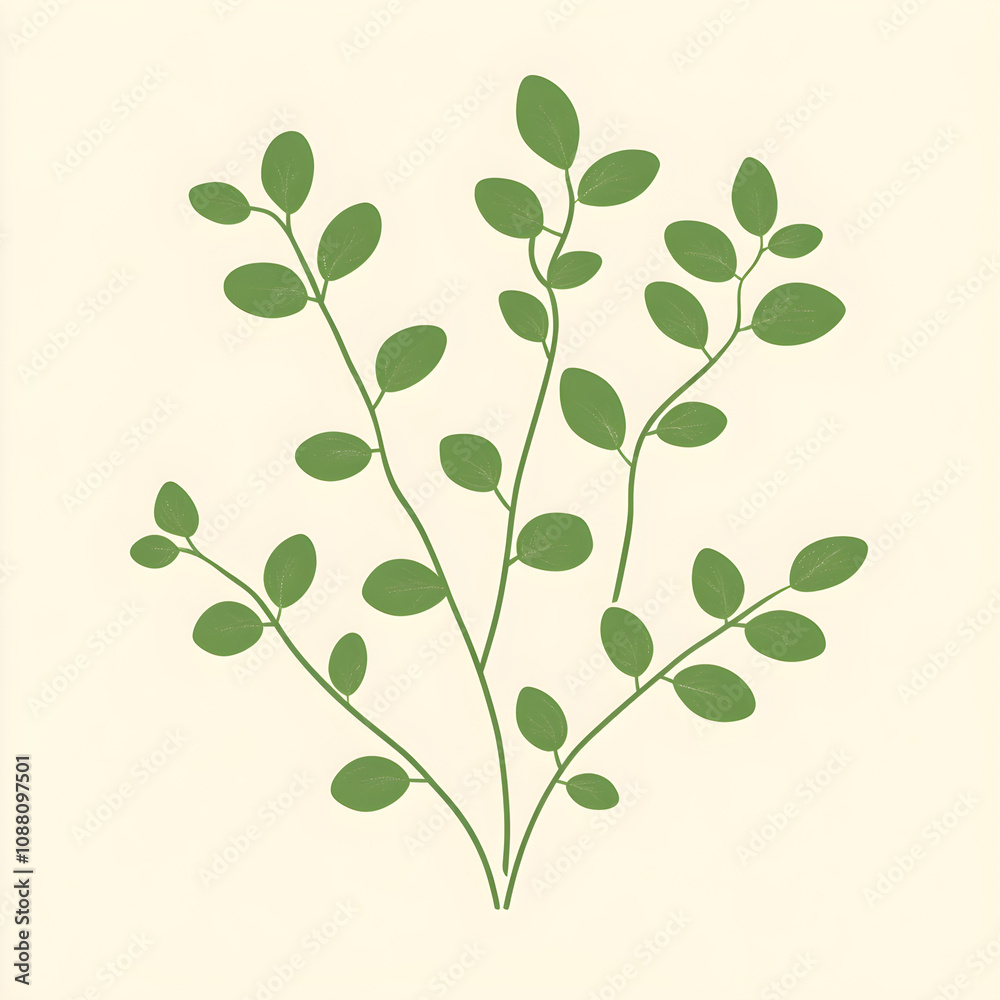 Obraz premium Soft green flat marjoram leaves arranged in small clusters