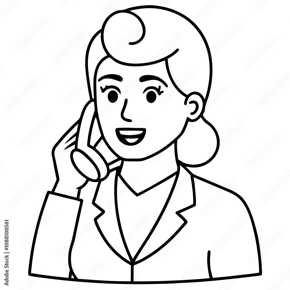 receptionist woman talking on phone