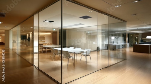 Modern Glass Enclosed Office Meeting Room Design