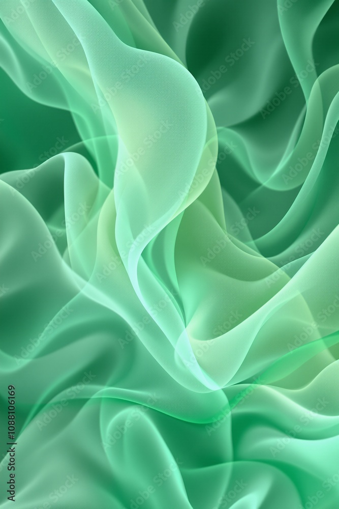 Abstract Green Ethereal Flowing Fabric Background Abstract Green Ethereal Flowing Fabric Background