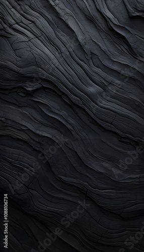 Dark textured surface with wavy patterns, suitable for backgrounds or design elements.