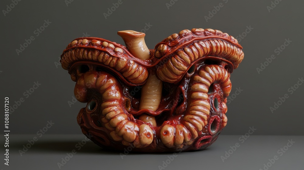 Detailed Model of the Digestive Tract Isolated on Background Detailed Model of the Digestive Tract Isolated on Background
