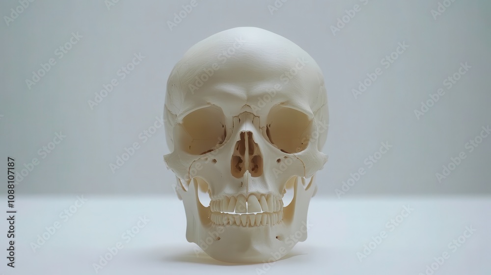Detailed Skull Model with Removable Sections on White Background Detailed Skull Model with Removable Sections on White Background