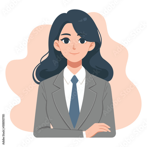 Businesswoman flat cartoon vector