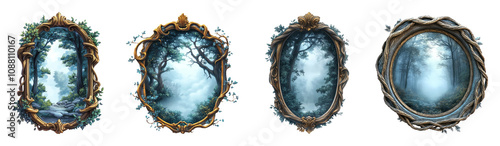 Enchanted Forest Frames with Transparent Background
