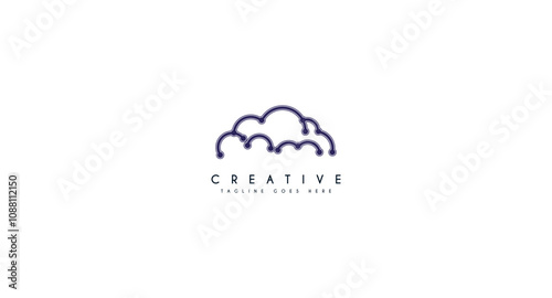 Cloud Technology Logo design vector illustration.