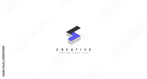Initial letter S Geometric Shape logo design vector illustration.
