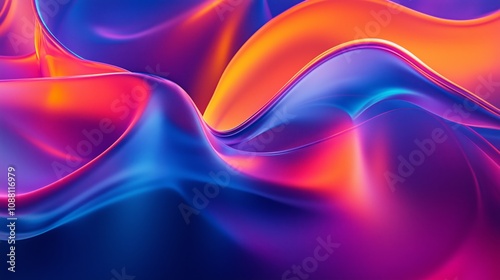 Wallpaper Mural A colorful, abstract painting with a blue and orange swirl. The painting is full of vibrant colors and has a sense of movement and energy Torontodigital.ca