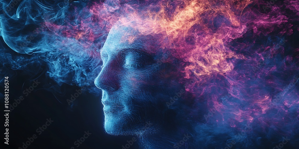 Mind Power, Abstract Man, Energy, Smoke, Imagination
