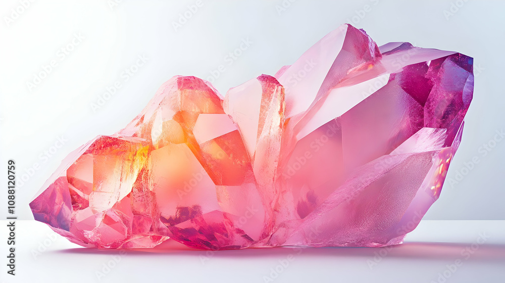 Pink Crystal Cluster 3D Render Pink Crystal Cluster 3D Render