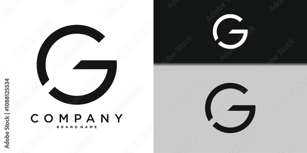 Letter G minimal logo icon design template elements. Premium Vector