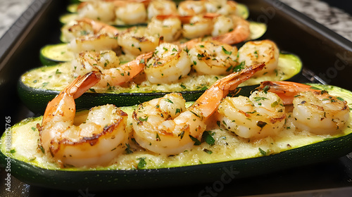 Grilled Shrimp Stuffed Zucchini Boats