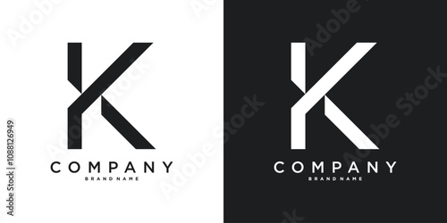 Letter K minimal logo icon design template elements. Premium Vector