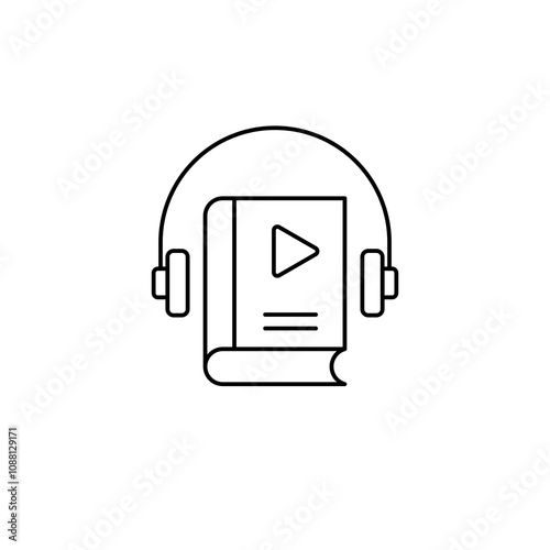 Audiobook thin line vector icon