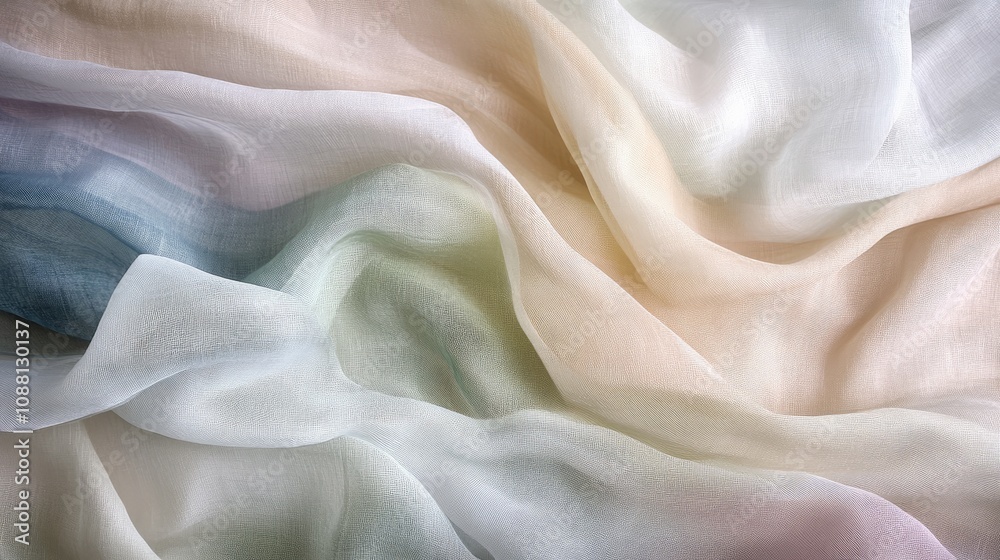 Soft and Colorful Flowing Fabric Close-Up with Gentle Waves and Light Translucency for Artistic and Creative Background Uses Soft and Colorful Flowing Fabric Close-Up with Gentle Waves and Light Translucency for Artistic and Creative Background Uses