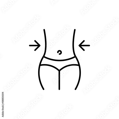 Weight loss thin line vector icon