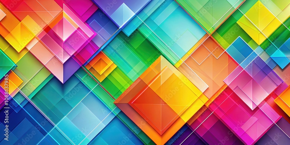Colorful geometric shapes overlapping on modern abstract background, geometric, modern, abstract, background, shapes, colorful