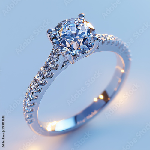 Luxurious Diamond Engagement Ring with Sparkling Stone