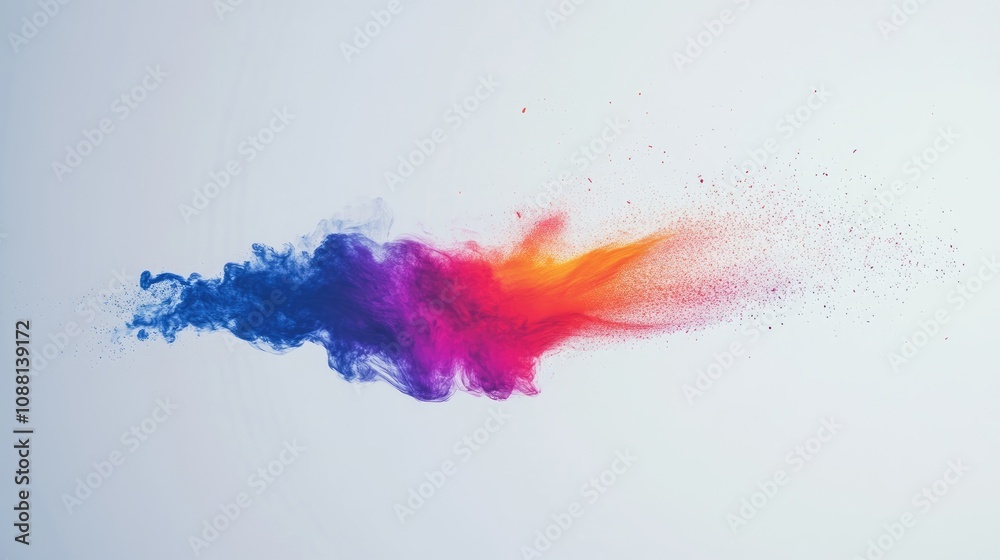 Vibrant Swirl of Colorful Powder Burst Creating a Beautiful Abstract Design Against a Light Background for Artistic and Creative Projects Vibrant Swirl of Colorful Powder Burst Creating a Beautiful Abstract Design Against a Light Background for Artistic and Creative Projects