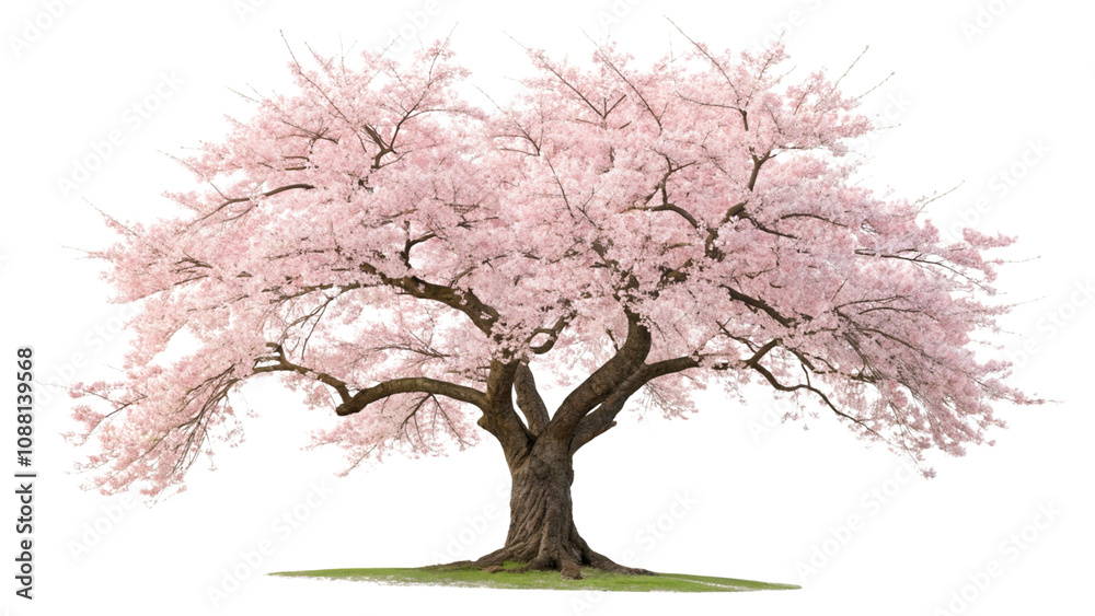 Pink cherry blossoms burst forth from bare branches against a winter sky, a delicate promise of spring Pink cherry blossoms burst forth from bare branches against a winter sky, a delicate promise of spring