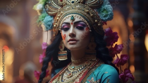 A Woman Dressed as a Goddess