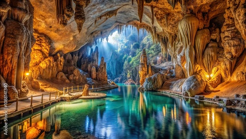 Captivating view of the interior of Karain Cave in Turkey, Turkey, Karain Cave, limestone, ancient photo