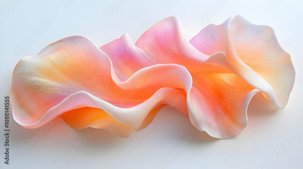 Abstract 3D Render Peach Wave Background Abstract 3D Render Peach Wave Background