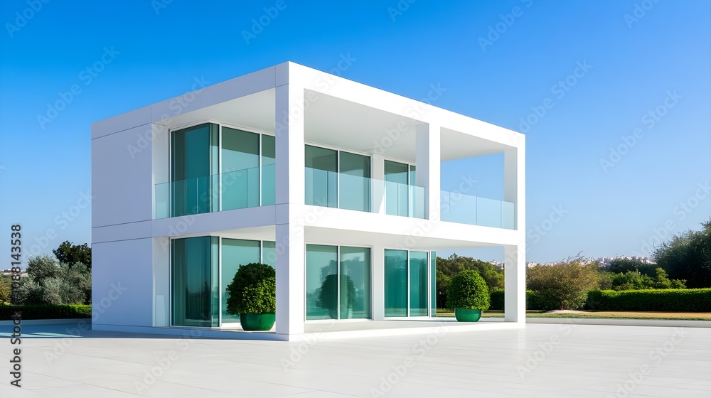Modern White Cube House Exterior Modern White Cube House Exterior