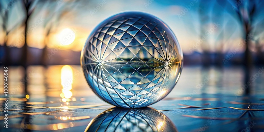 Obraz premium Psychology of the mind Glass sphere with reflections and abstract patterns