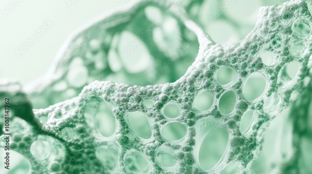 Abstract green and white textured foam structure. Abstract green and white textured foam structure.