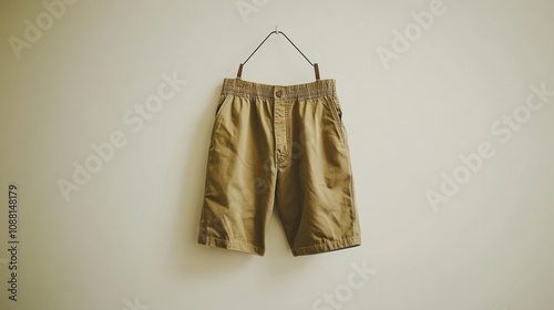 Khaki Shorts on a Hanger