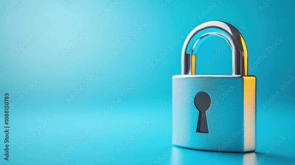 Securing digital assets lock and key concept modern room