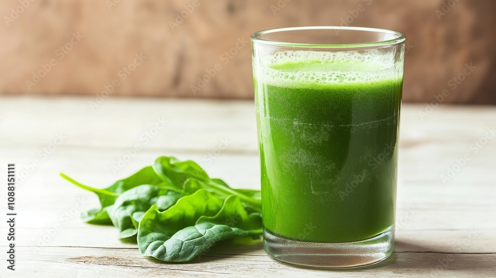 Refreshing Green Smoothie in a Glass Surrounded by Fresh Spinach Leaves Representing Healthy Living and Nutrient-Rich Ingredients for a Wholesome Lifestyle Refreshing Green Smoothie in a Glass Surrounded by Fresh Spinach Leaves Representing Healthy Living and Nutrient-Rich Ingredients for a Wholesome Lifestyle