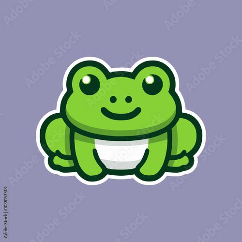 cute frog sticker fashion lifestyle trendy animal vector illustration template design