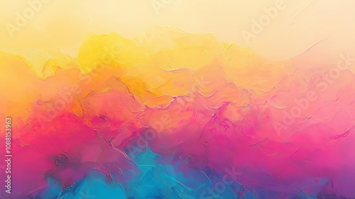 Vibrant and Colorful Gradient Transition Artwork Showcasing a Blend of Bright Hues from Warm Yellows to Cool Blues in an Abstract Style